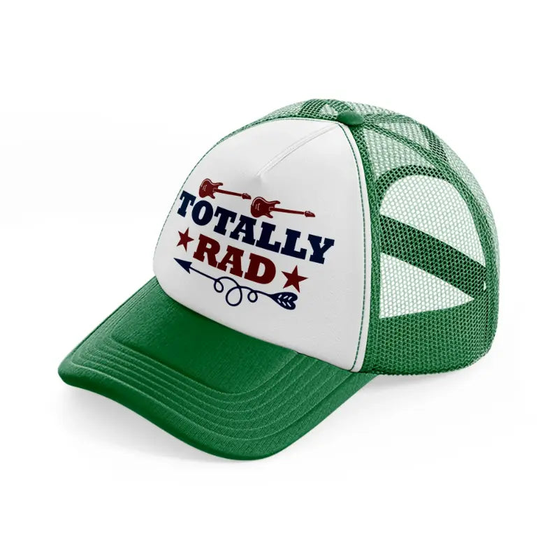 totally rad green and white trucker hat