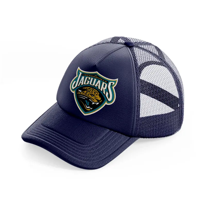 jacksonville jaguars white badge-navy-blue-trucker-hat