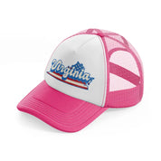 virginia flag-neon-pink-trucker-hat