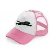 jacksonville jaguars minimalist-pink-and-white-trucker-hat