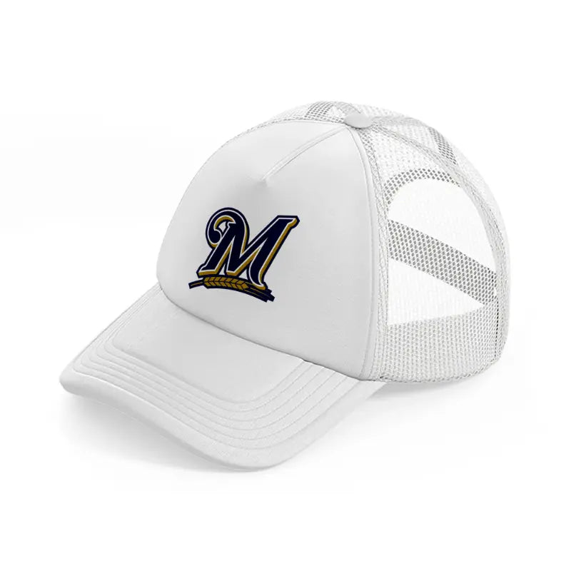 m brewers white trucker hat