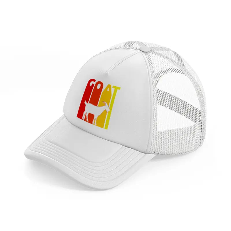 goat retro vintage-white-trucker-hat