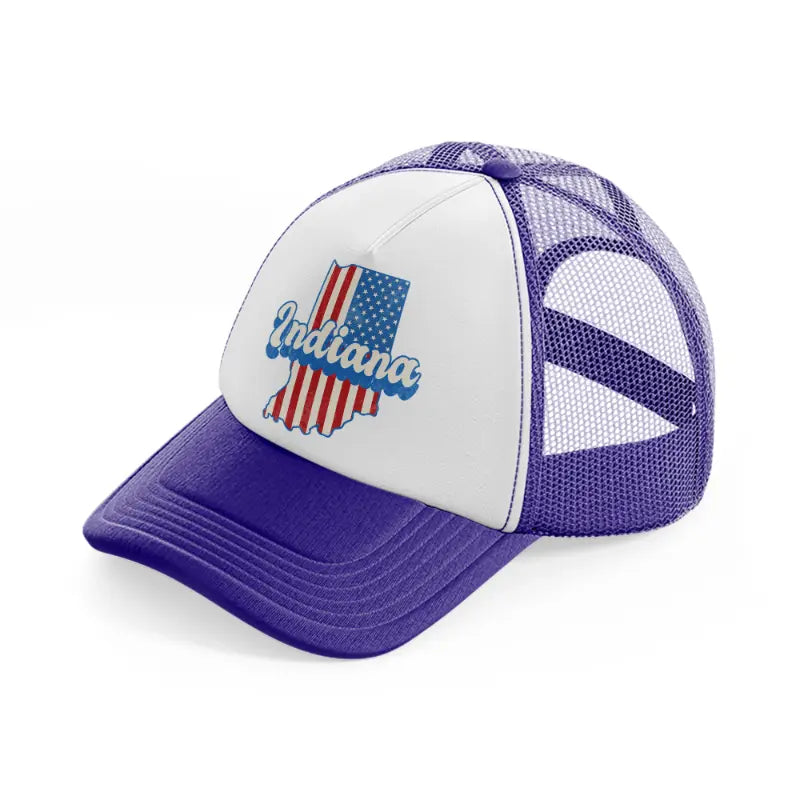 indiana flag-purple-trucker-hat