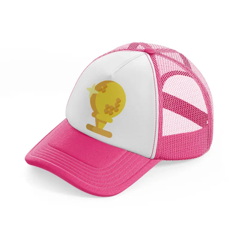golf ball trophy-neon-pink-trucker-hat