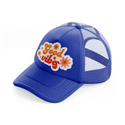 retro positive stickers (7) blue trucker hat