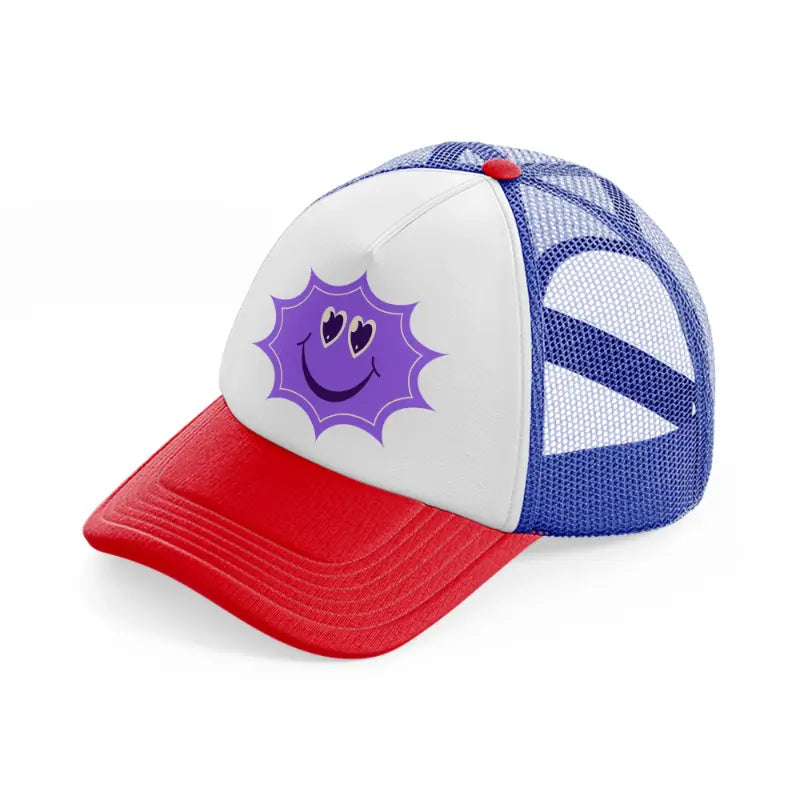 lavender smiley star-multicolor-trucker-hat