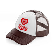 retro heart love-brown-trucker-hat