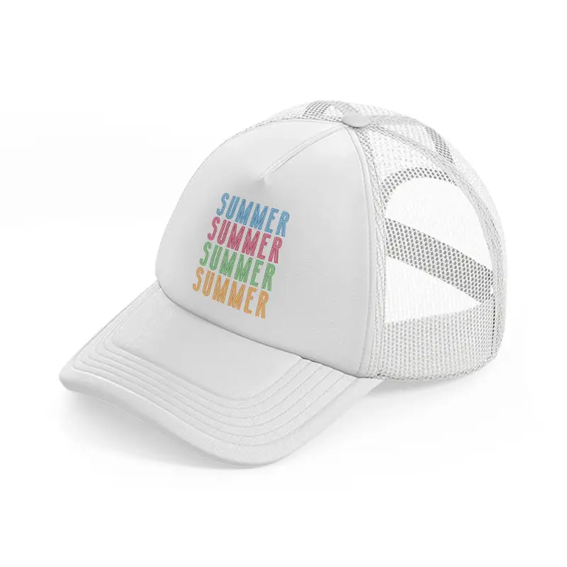 summer multi white trucker hat