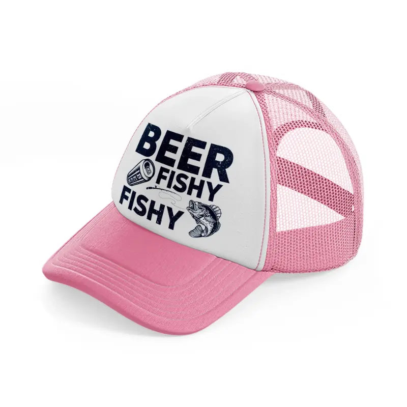 beer fishy fishy-pink-and-white-trucker-hat