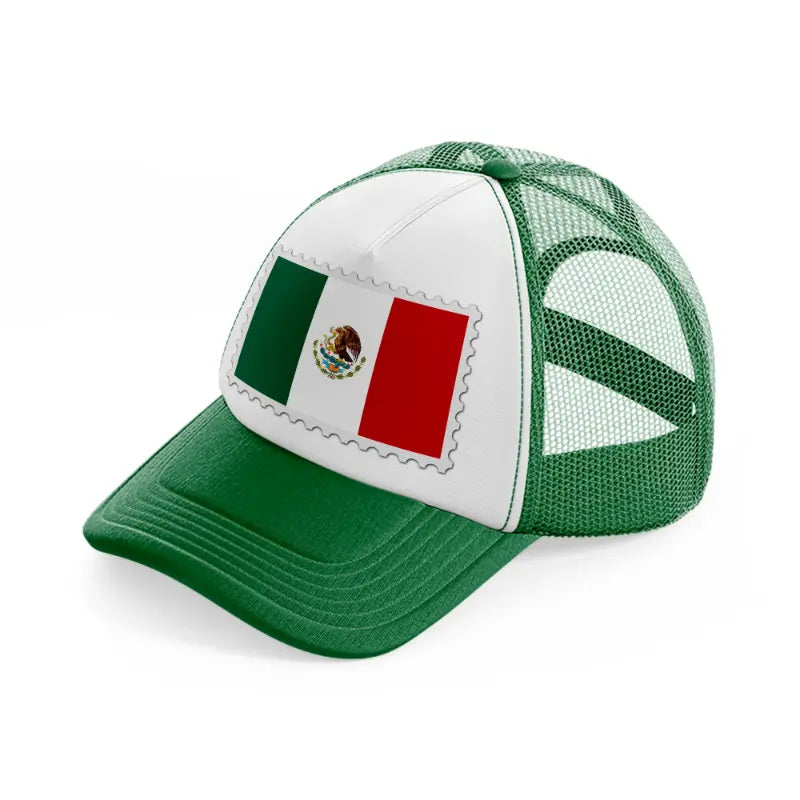 mexico stamp-green-and-white-trucker-hat