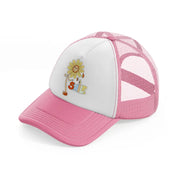 groovysticker 04 pink and white trucker hat