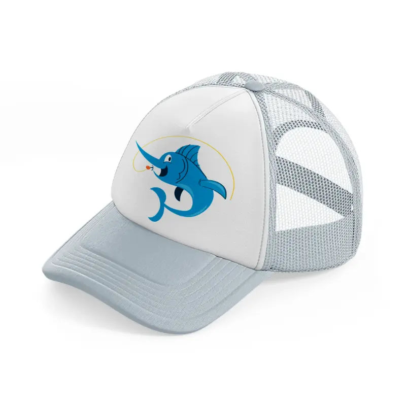 fishing fish-grey-trucker-hat