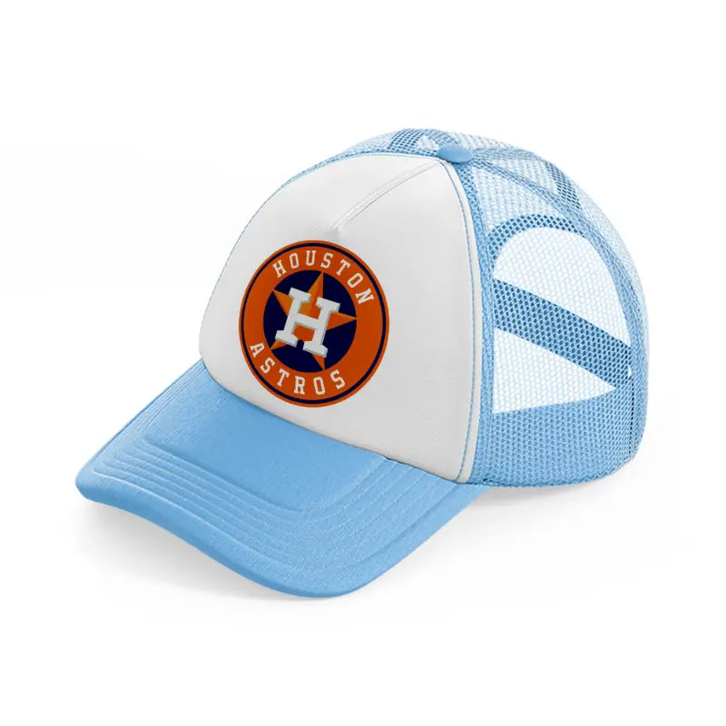 houston astros orange badge-sky-blue-trucker-hat
