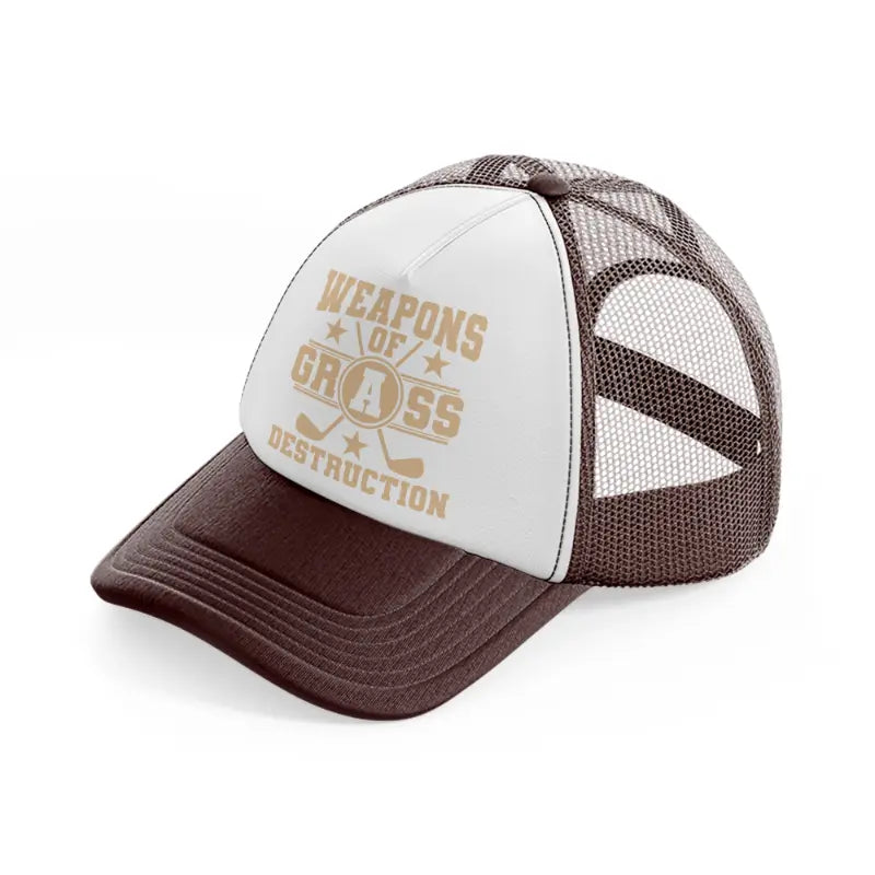 weapons of grass destruction-brown-trucker-hat