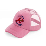 atlanta braves circle-pink-trucker-hat