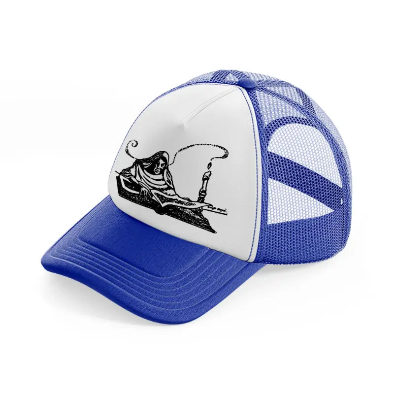 soul reaper blue and white trucker hat