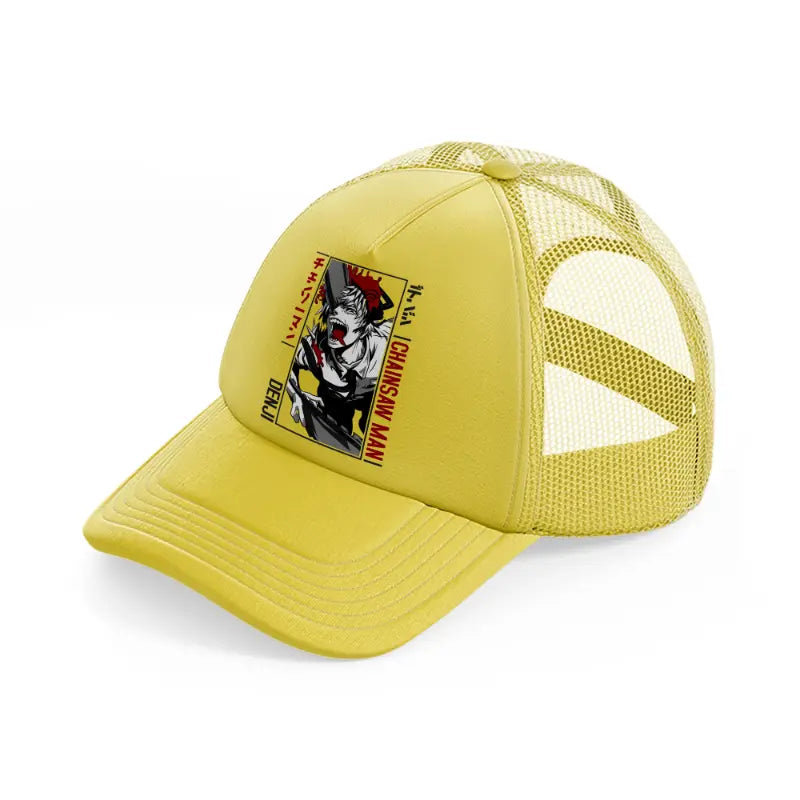 denji chainsawman-gold-trucker-hat