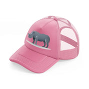 035 rhinoceros pink trucker hat