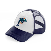 miami dolphins emblem-navy-blue-and-white-trucker-hat