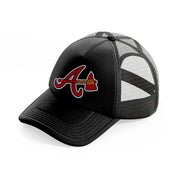 atlanta braves symbol-black-trucker-hat