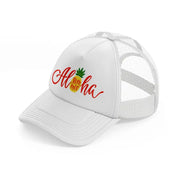 aloha summer sticker-white-trucker-hat