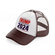 Trump 2024 Logo brown Trucker Hat