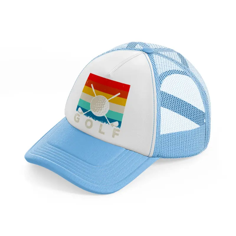 golf retro-sky-blue-trucker-hat