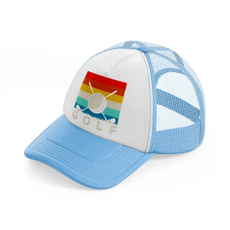 golf retro sky blue trucker hat