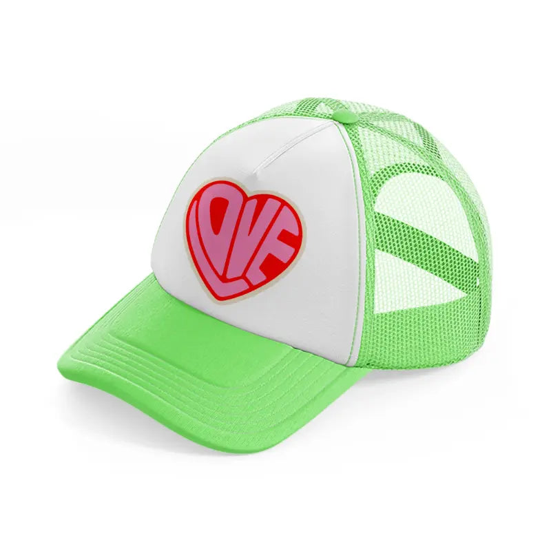 groovy love sentiments gs 08 lime green trucker hat