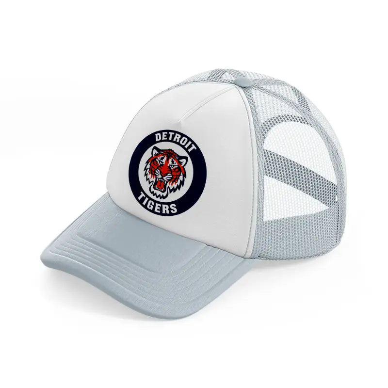 detroit tigers blue badge grey trucker hat