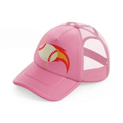 baseball fire-pink-trucker-hat