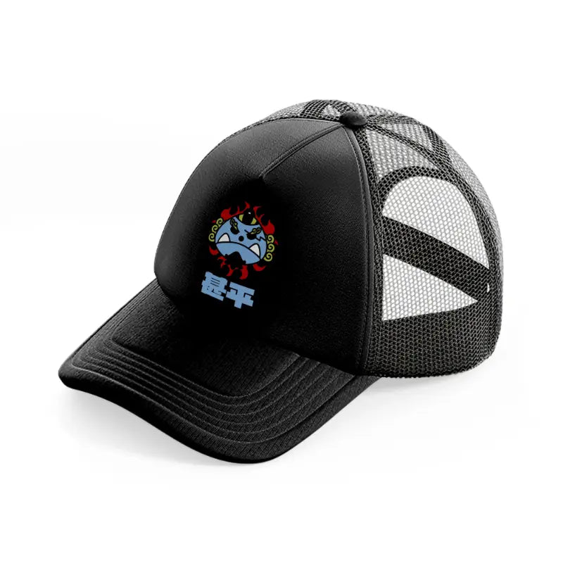 jinbei logo-black-trucker-hat