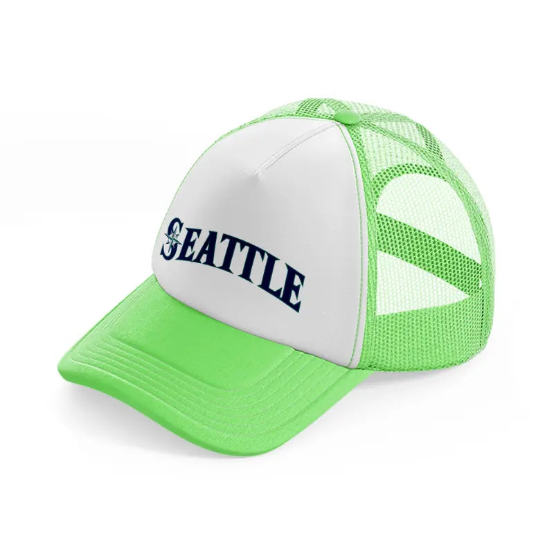 seattle emblem-lime-green-trucker-hat
