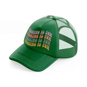 fishing is fun green trucker hat