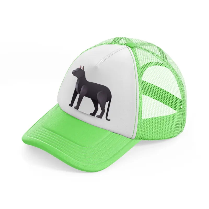 039 cat lime green trucker hat