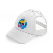 cat white trucker hat