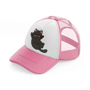black cat-pink-and-white-trucker-hat