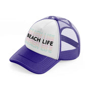 beach life mirror text-purple-trucker-hat