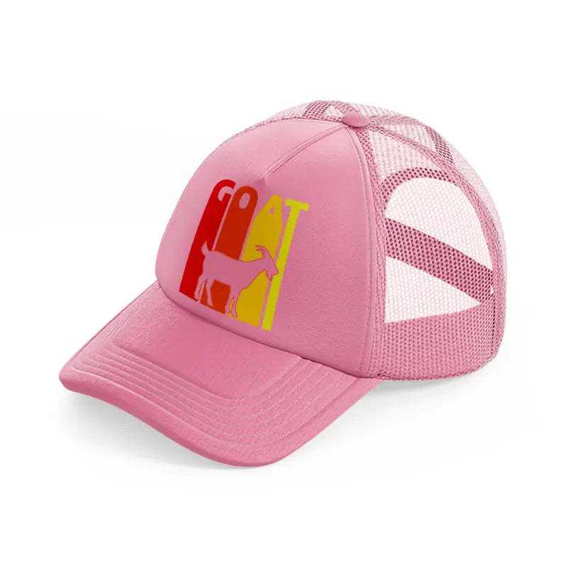 goat retro vintage pink trucker hat