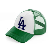 la emblem-green-and-white-trucker-hat