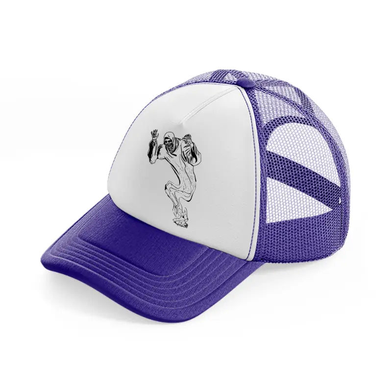 flying ghost-purple-trucker-hat