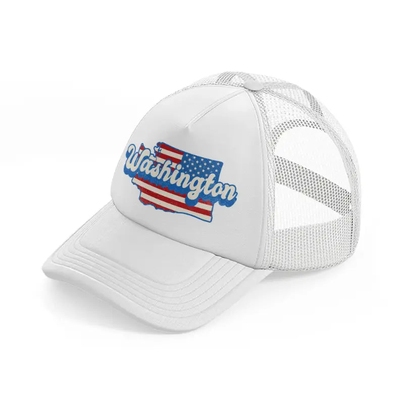 washington flag-white-trucker-hat