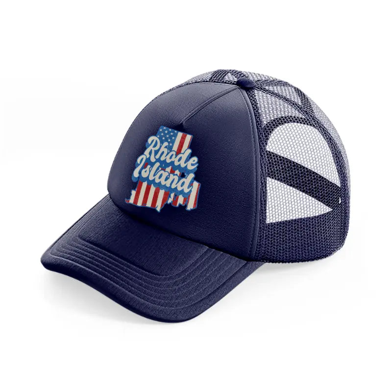 rhode island flag-navy-blue-trucker-hat