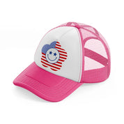 smiley usa-neon-pink-trucker-hat
