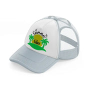 summer vibes lime grey trucker hat