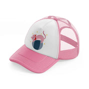 019 ball pink and white trucker hat