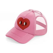 heart smiling red-pink-trucker-hat