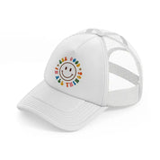 hippiehappy6 white trucker hat