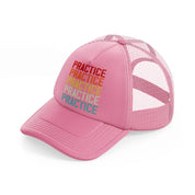 practice pink trucker hat