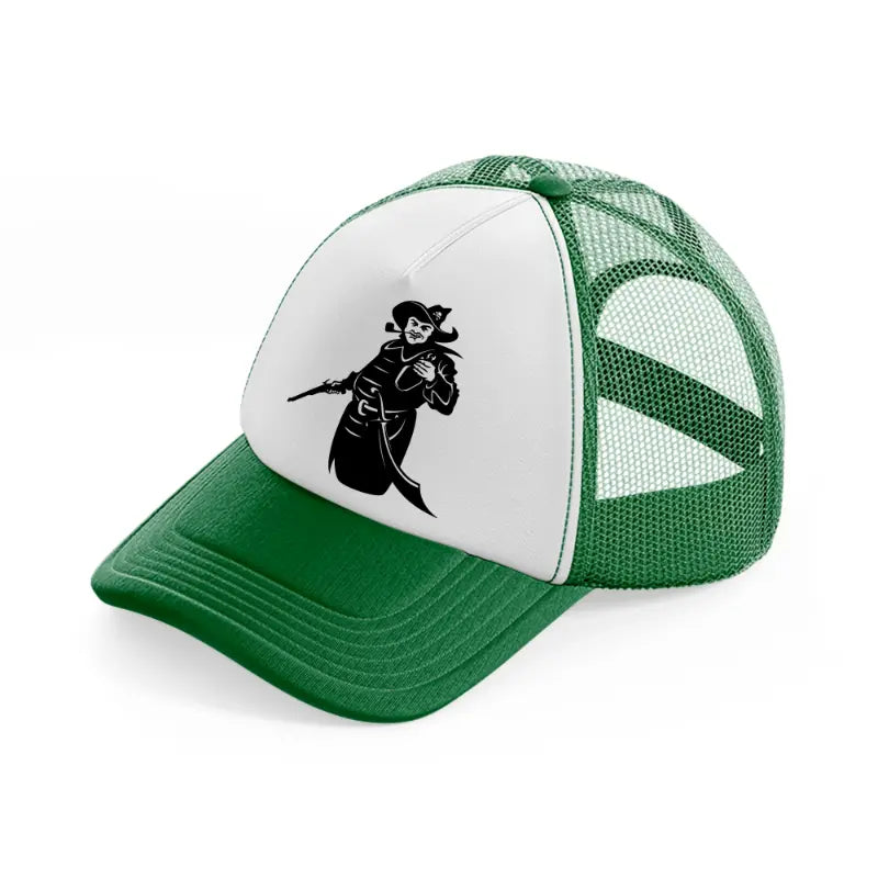 pirate piping green and white trucker hat